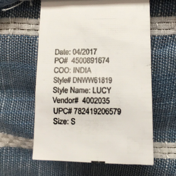 Nine West Jeans Lucy Shirt Top Blouse Blue Stripe - Picture 8 of 8